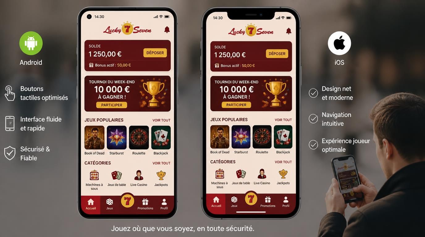  téléphone avec interface Lucky 7, menus lisibles